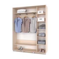 РОЛАНД Шкаф-купе с зеркалом Млечный дуб (450*1700) Р472 в Можге - mozhga.mebel24.online | фото 2