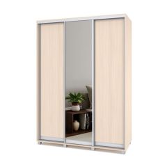 РОЛАНД Шкаф-купе с зеркалом Млечный дуб (600*1700)  Р672 в Можге - mozhga.mebel24.online | фото