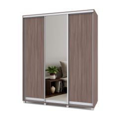 РОЛАНД Шкаф-купе с зеркалом Шимо темный (450*1800) Р482 в Можге - mozhga.mebel24.online | фото