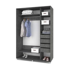 РОЛАНД Шкаф-купе зеркалом Камень темный (600*1500) Р652 в Можге - mozhga.mebel24.online | фото 4