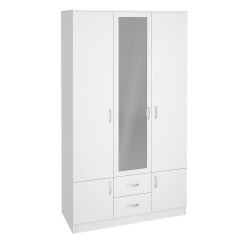 Шкаф Ронда ШК-3 с зеркалом (Белый) в Можге - mozhga.mebel24.online | фото