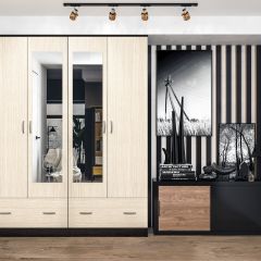 Шкаф Ронда ШК-4 с зеркалом (венге/беленый дуб) в Можге - mozhga.mebel24.online | фото 3