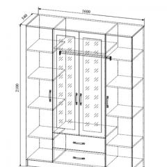 СОФИ СШК1600.1Шкаф 4-х ств с2мя зерк, 2 ящиками в Можге - mozhga.mebel24.online | фото 2