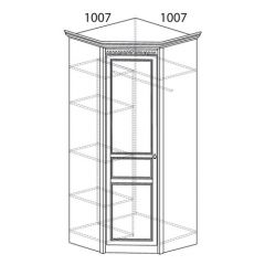 Шкаф угловой №183 "Лючия" Фасад зеркало (Угол 1007*1007) Дуб оксфорд серый в Можге - mozhga.mebel24.online | фото 2