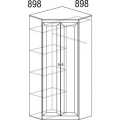 Шкаф угловой №606 Инна (угол 898*898) Денвер темный в Можге - mozhga.mebel24.online | фото 3