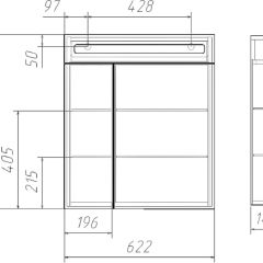 Шкаф-зеркало Аврора 60 с подсветкой LED Домино (DV8005HZ) в Можге - mozhga.mebel24.online | фото 12