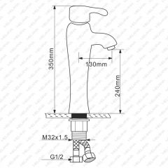 Смеситель д/ум MLN-F-001CBK керамический (Черный) в Можге - mozhga.mebel24.online | фото 2