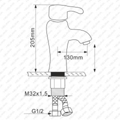 Смеситель д/ум MLN-F-002CBK керамический (Черный) в Можге - mozhga.mebel24.online | фото 2