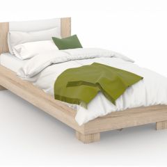 Спальня Аврора Кровать 120 со встроенным основанием под матрас Дуб сонома/Белый в Можге - mozhga.mebel24.online | фото