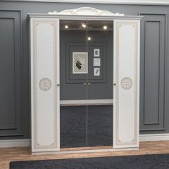 Спальный гарнитур Грация (модульный) белый/золото в Можге - mozhga.mebel24.online | фото 6
