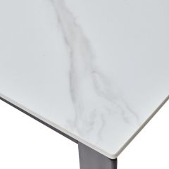 Стол CORNER 120 MATT WHITE MARBLE SOLID CERAMIC / BLACK, ®DISAUR в Можге - mozhga.mebel24.online | фото 8