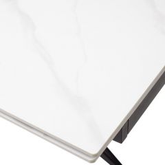 Стол FORIO 160 MATT WHITE MARBLE SOLID CERAMIC / BLACK, ®DISAUR в Можге - mozhga.mebel24.online | фото 9