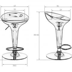Стул барный DOBRIN BOMBA LM-1004 (серебряный металлик) в Можге - mozhga.mebel24.online | фото