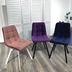 Стул CHILLI-Q SQUARE розовый #15, велюр / белый каркас, 4 шт./1 к, М-City в Можге - mozhga.mebel24.online | фото 5