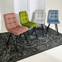Стул CHILLI SQUARE BLUVEL-03 светло-серый, велюр / черный каркас М-City в Можге - mozhga.mebel24.online | фото 5