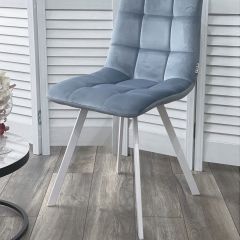 Стул CHILLI SQUARE G108-56 пудровый синий, велюр/ белый каркас М-City в Можге - mozhga.mebel24.online | фото 6