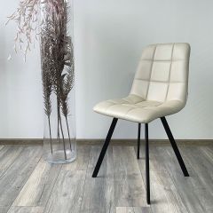 Стул CHILLI SQUARE HK017-02 серо-бежевый, PU/ черный каркас М-City в Можге - mozhga.mebel24.online | фото 2
