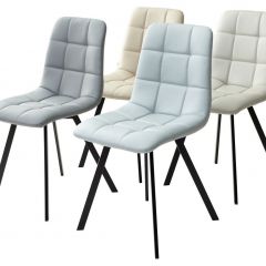 Стул CHILLI SQUARE HK017-02 серо-бежевый, PU/ черный каркас М-City в Можге - mozhga.mebel24.online | фото 3