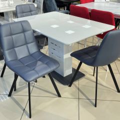 Стул CHILLI SQUARE HK017-09 серо-черничный, PU/ черный каркас М-City в Можге - mozhga.mebel24.online | фото 6