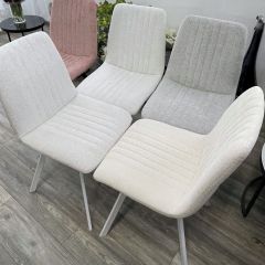 Стул ELVIS WZ2042-18 белая галька фактурный велюр / белый каркас М-City в Можге - mozhga.mebel24.online | фото 6
