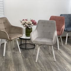 Стул MAVERICK 360 град. поворот. BLUVEL-40 BEIGE/ белый каркас, М-City в Можге - mozhga.mebel24.online | фото 3