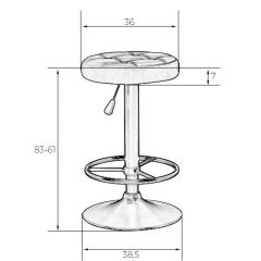 Табурет барный DOBRIN BRUNO LM-5008 (бело-чёрный) в Можге - mozhga.mebel24.online | фото 2