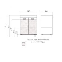 Тумба под умывальник Elen 65 Cube без ящика Домино (DC5002T) в Можге - mozhga.mebel24.online | фото 3