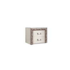 Тумба прикроватная (2 ящика) Тиффани Premium слоновая кость/серебро (ТФТП-2(П) в Можге - mozhga.mebel24.online | фото