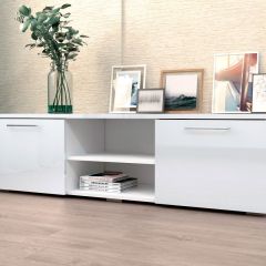 Тумба ТВ 1500 (ЛДСП Белый/Белый глянец) в Можге - mozhga.mebel24.online | фото