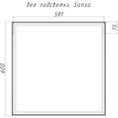 Зеркало Corsica 600х600 black без подсветки Sansa (SB1064Z) в Можге - mozhga.mebel24.online | фото 4