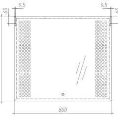 Зеркало Cosmo 80 alum с подсветкой Sansa (SC1002Z) в Можге - mozhga.mebel24.online | фото 2