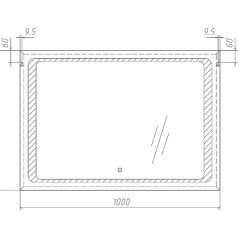 Зеркало Galaxy 100 alum с подсветкой Sansa (SG1008Z) в Можге - mozhga.mebel24.online | фото 7