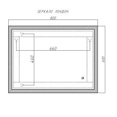 Зеркало Лондон 800х600 с подсветкой Домино (GL7019Z) в Можге - mozhga.mebel24.online | фото 8