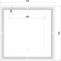 Зеркало Паликир 700х700 с подсветкой Домино (GL7051Z) в Можге - mozhga.mebel24.online | фото 6