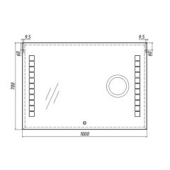 Зеркало Quadro 100 alum (линза) с подсветкой Sansa (SQL1030Z) в Можге - mozhga.mebel24.online | фото 8