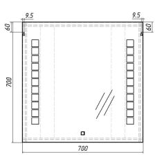 Зеркало Quadro 70 alum с подсветкой Sansa (SQ1016Z) в Можге - mozhga.mebel24.online | фото 6