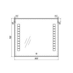 Зеркало Quadro 80 alum с подсветкой Sansa (SQ1017Z) в Можге - mozhga.mebel24.online | фото 7