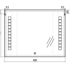 Зеркало Quadro 90 alum с подсветкой Sansa (SQ1018Z) в Можге - mozhga.mebel24.online | фото 7