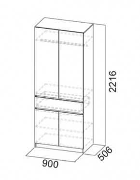 АВИНЬОН Прихожая Шкаф 2-х створчатый с ящиком в Можге - mozhga.mebel24.online | фото 3
