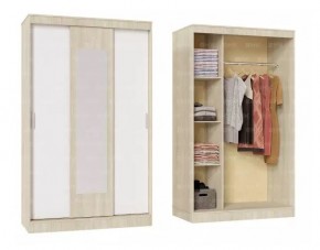 БАРИ Шкаф-купе с зеркалом (1300) Дуб Сонома/Белый в Можге - mozhga.mebel24.online | фото