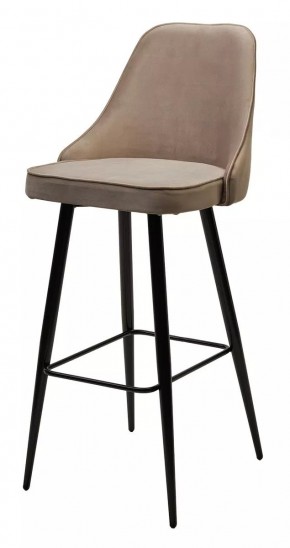 Барный стул NEPAL-BAR БЕЖЕВЫЙ #5, велюр/ черный каркас (H=78cm) М-City в Можге - mozhga.mebel24.online | фото 1