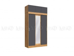 БАСЯ Шкаф с антресолью (графит/дуб крафт) в Можге - mozhga.mebel24.online | фото