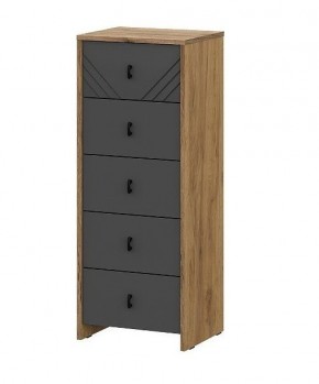БАЙКАЛ Комод (5 ящиков) Графит/Дуб золотой в Можге - mozhga.mebel24.online | фото