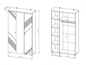 БАЙКАЛ Шкаф трехстворчатый (Графит/Дуб золотой) в Можге - mozhga.mebel24.online | фото 3