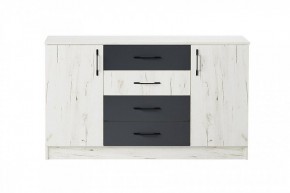 БЕАТРИС Комод К1400 (дуб крафт белый/антрацит) в Можге - mozhga.mebel24.online | фото