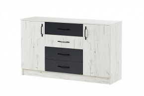 БЕАТРИС Комод К1400 (дуб крафт белый/антрацит) в Можге - mozhga.mebel24.online | фото 2