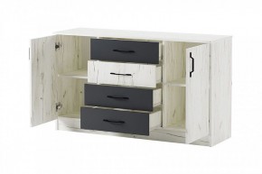 БЕАТРИС Комод К1400 (дуб крафт белый/антрацит) в Можге - mozhga.mebel24.online | фото 3