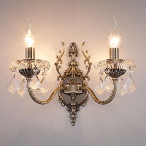 Бра Eurosvet Elisha 3281/2 античная бронза/прозрачный хрусталь Strotskis в Можге - mozhga.mebel24.online | фото 2