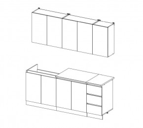 ЧЕЛСИ Кухонный гарнитур 2,0 м (Графит) в Можге - mozhga.mebel24.online | фото 4