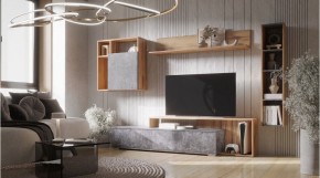 ДАЛЛАС Гостиная (модульная) цемент темный в Можге - mozhga.mebel24.online | фото